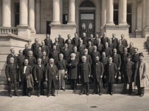La Conferenza Internazionale del Meridiano del 1884 – ricostruzione illustrativa.
